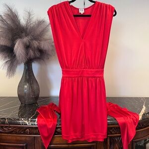 Halston Heritage Chic Red Dress Size 4